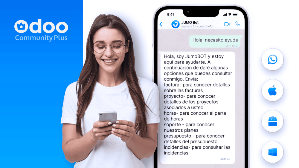 JumoBOT: Asistente virtual de WhatsApp en Odoo Community Plus